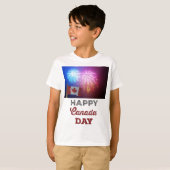 T-shirt Joyeux drapeau et feux d'artifice de la fête du Ca (Devant entier)