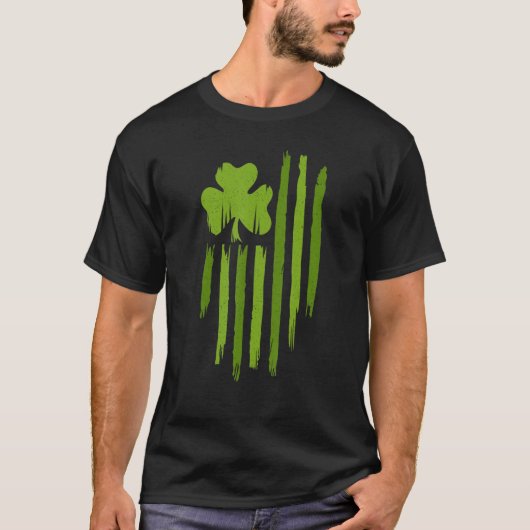 T-shirt Joyeux drapeau Jour de la Saint Patrick américain  (Devant)