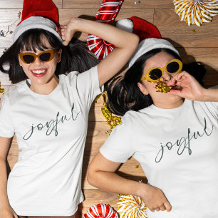 T-shirt Joyeux Élégant Script Vert