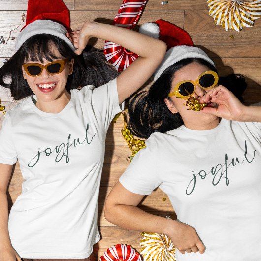 T-shirt Joyeux Élégant Script Vert
