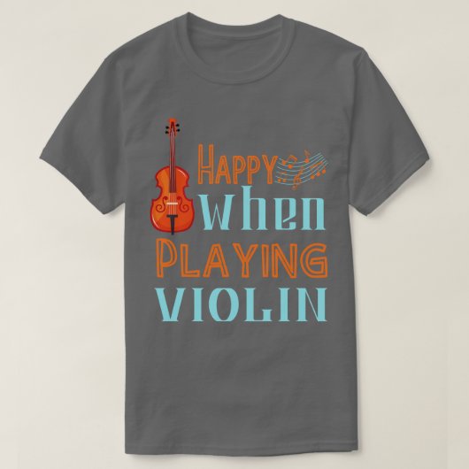 T-shirt Joyeux en jouant Violon (Design devant)