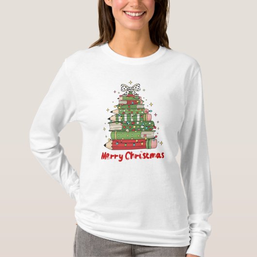 T-shirt Joyeux enseignant de Noël (Devant)