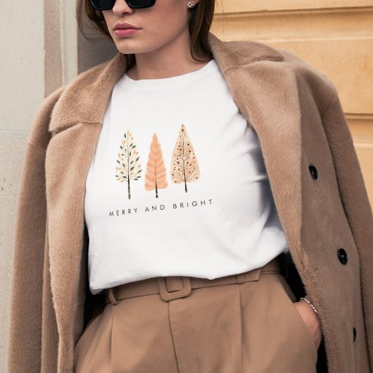 T-shirt Joyeux et brillant Boho Noël Arbre femmes