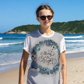 T-shirt Joyeux et brillant Noël des femmes rouges modernes