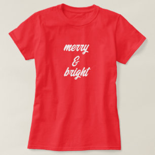 T-shirt Joyeux et brillant Noël des femmes rouges modernes