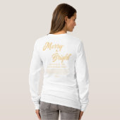 T-shirt Joyeux et brillant Noël or Script beige (Dos entier)