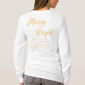 T-shirt Joyeux et brillant Noël or Script beige (Dos)