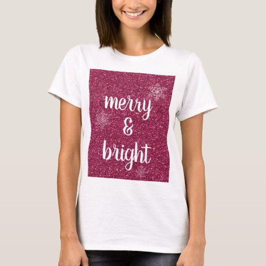 T-shirt Joyeux et brillant Noël Snowflakes Parties scintil (Devant)