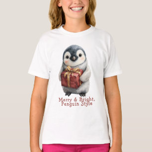 T-shirt Joyeux et brillant pingouin Noël