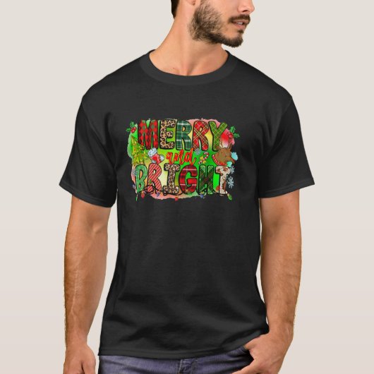 T-shirt Joyeux et brillants feux de Noël Noël Noël Noël No (Devant)