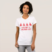 T-shirt Joyeux et enceinte à Noël (Devant entier)