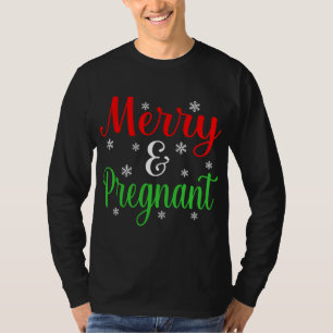 T-shirt Joyeux Et Enceinte Drôle Noël Père Noël Elf Gnome