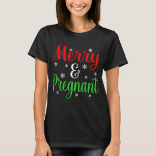 T-shirt Joyeux Et Enceinte Drôle Noël Père Noël Elf Gnome