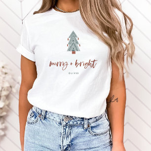 T-shirt Joyeux et lumineux Arbre de Noël Boho