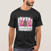 T-shirt Joyeux Et Lumineux Arbre De Noël Lumières Roses Le (Devant)