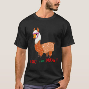 T-shirt Joyeux et lumineux Cute Llama