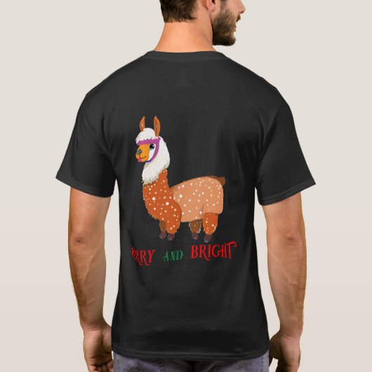 T-shirt Joyeux et lumineux Cute Llama (Dos)