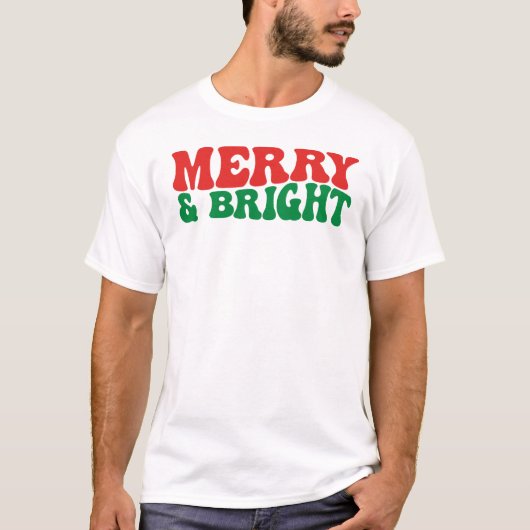 T-shirt Joyeux et lumineux, Noël (Devant)