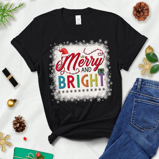 T-shirt Joyeux et lumineux Noël, Fêtes de Noël