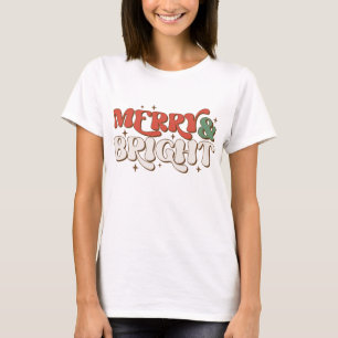 T-shirt Joyeux et lumineux Noël rétro