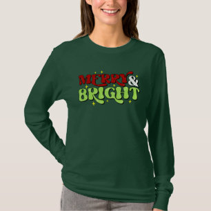 T-shirt Joyeux et lumineux - Noël rétro Joyeux Joyeux Fête
