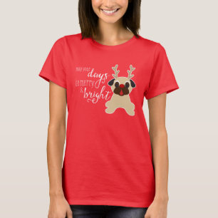 T-shirt Joyeux et lumineux renne de Noël de carlin de fao