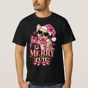T-shirt Joyeux Et Mignon Boujee De Noël En Rose Pour Boule