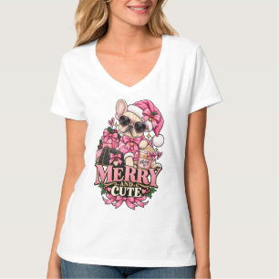 T-shirt Joyeux Et Mignon Boujee De Noël En Rose Pour Boule