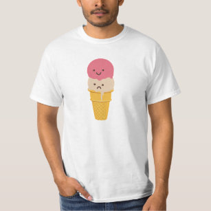 T-shirt Joyeux et triste cône de crème glacée