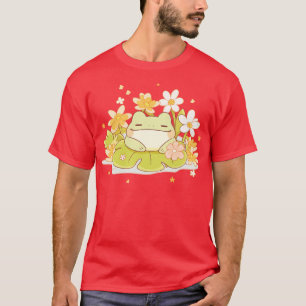 T-shirt Joyeux Été Kawaii Baby Frog Sur Une Lys D'Eau