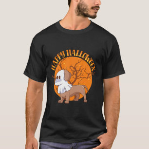 T-shirt Joyeux Fantôme d'Halloween Dachshund Lover