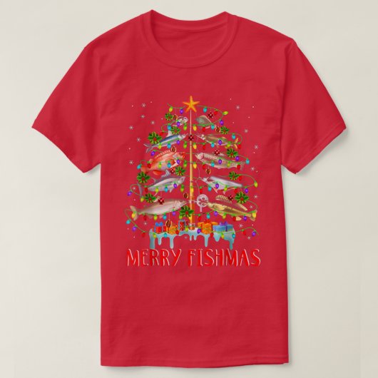 T-shirt Joyeux feu de sapin de Noël (Design devant)