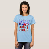 T-shirt Joyeux feux d'artifice 4 juillet (Devant entier)