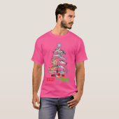 T-shirt Joyeux Fish Noël Drôle Lumières de Sapin de Noël P (Devant entier)