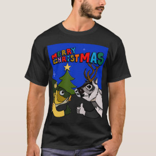 T-shirt Joyeux Fishmas Pêche Noël Achigan à grande bouche