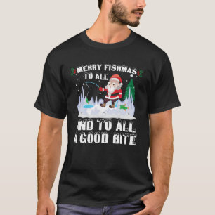 T-shirt Joyeux Fishmas Poisson Drôle Pêcheur Noël