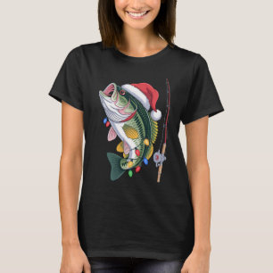 T-shirt Joyeux Fishmas Santa Pêche Drôle de Pêcheur Christ