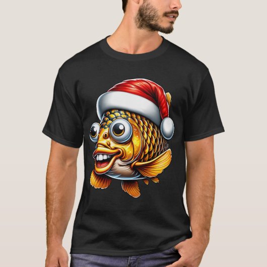 T-shirt Joyeux Fishmas vilain pull de Noël drôle de pêche (Devant)