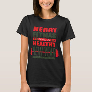T-shirt Joyeux Fitmas et bonne année au cul Fitness Noël d