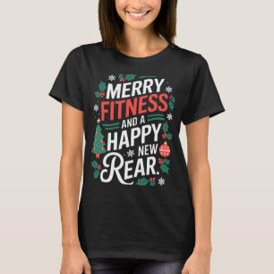 T-shirt Joyeux Fitness Et Un Joyeux Nouvel Arrière Fitmas
