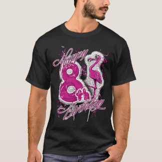T-shirt Joyeux Flamant rose d'anniversaire fille de ballon