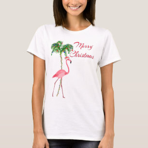 T-shirt Joyeux Flamant rose de Noël