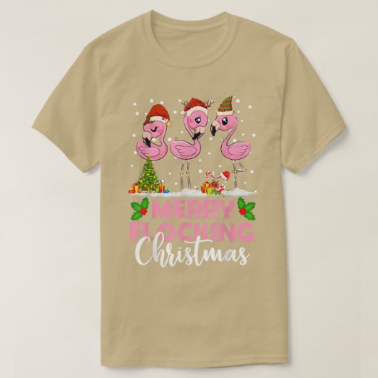 T-shirt Joyeux Flamant rose de Noël Foyer de Noël S (Design devant)