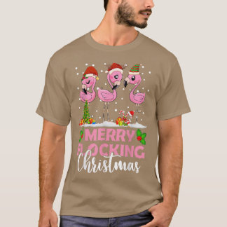 T-shirt Joyeux Flamant rose de Noël Foyer de Noël S