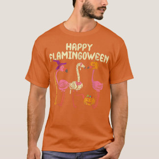 T-shirt Joyeux Flamingoween sorcière Citrouille maman Flam