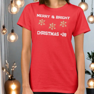 T-shirt Joyeux Flamme de neige brillant votre âge monogram
