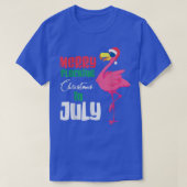 T-shirt Joyeux Flocking Noël En Juillet Flamant rose Cool (Design devant)