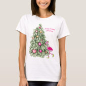 T-shirt Joyeux Floride Flamant rose rose Pastel Tree (Devant)