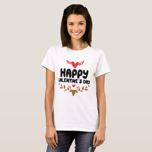 T-shirt Joyeux Galentine's Day Red Heart & Wings Femmes (Devant entier)