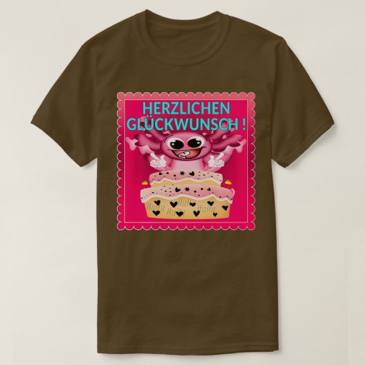 T-shirt Joyeux gâteau d'anniversaire Axolotl 1 (Design devant)